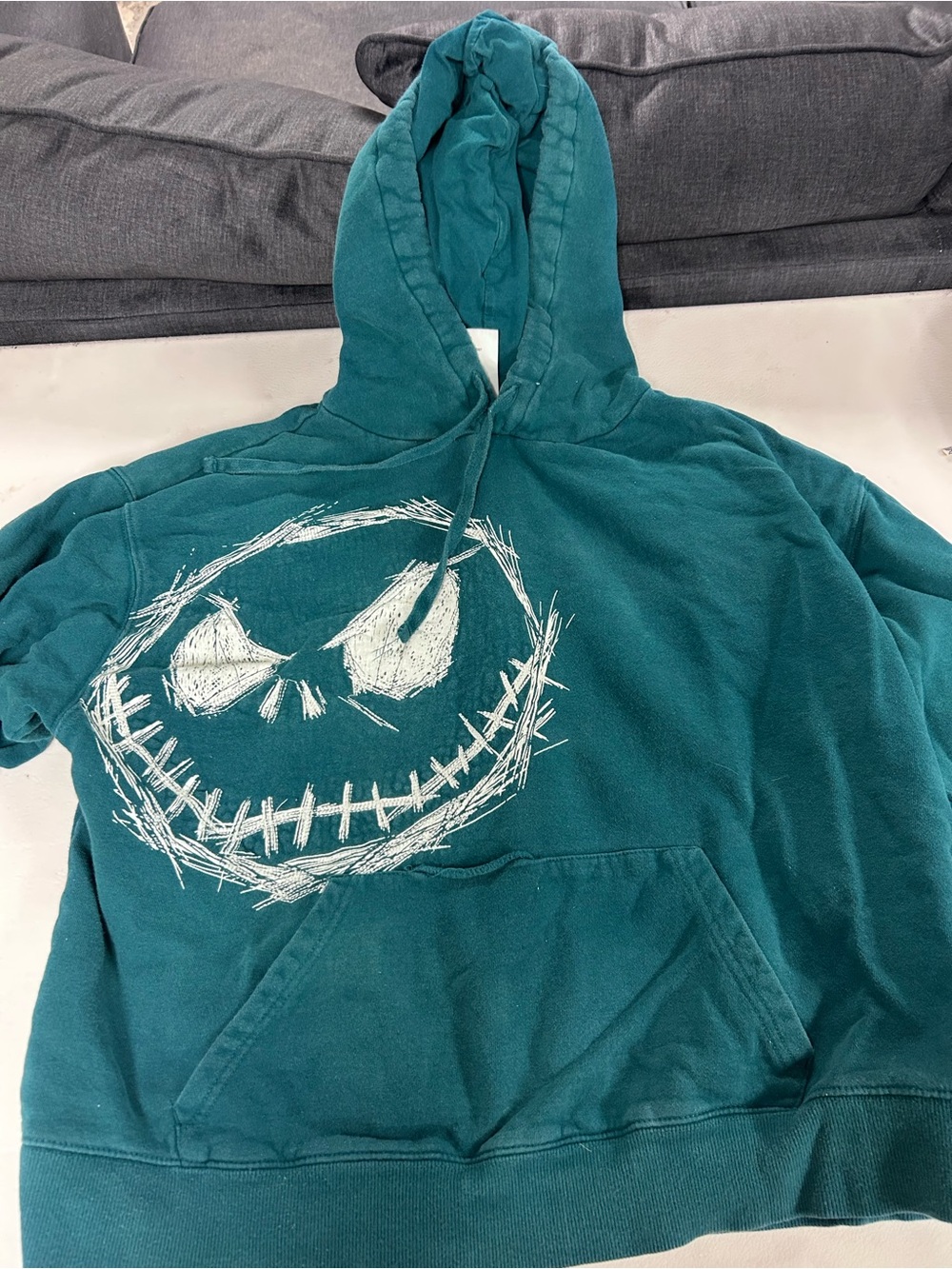 Disney Teal Pullover Hoodie with White Graphic Accent
